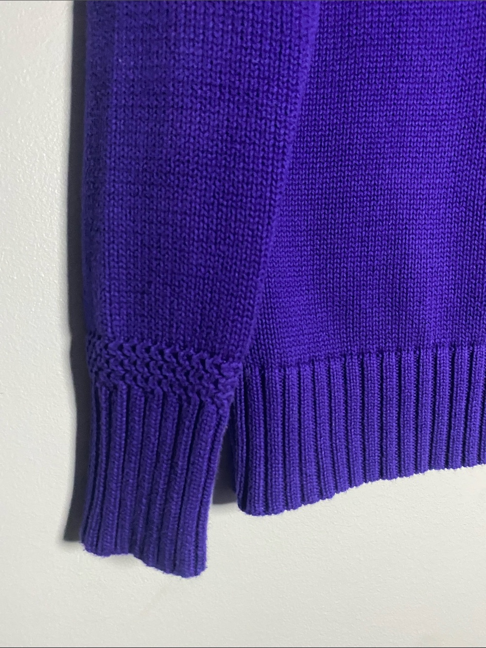 Vintage Ralph Lauren Sport Preppy Sweater Women Medium Purple Knit Y2K Pullover - Picture 4 of 10